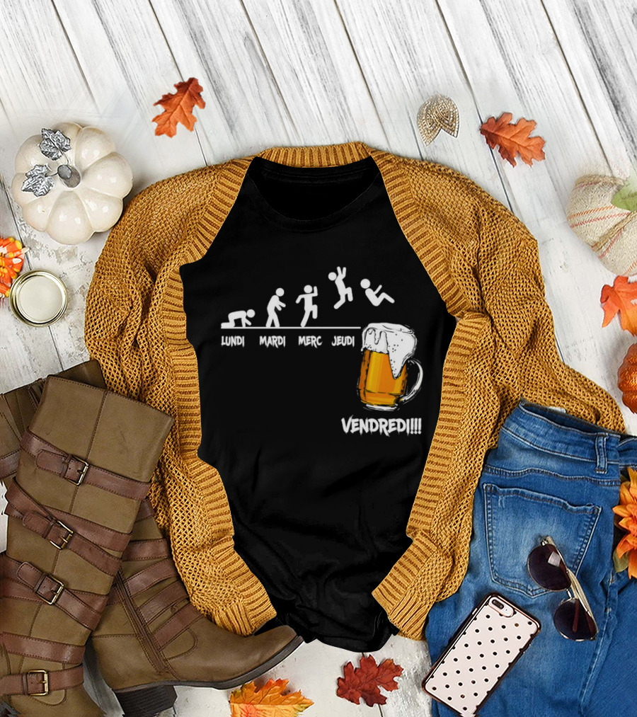 Lundi Mardi Mercredi Jeudi Vendredi Beer Evolution Mug T-Shirt