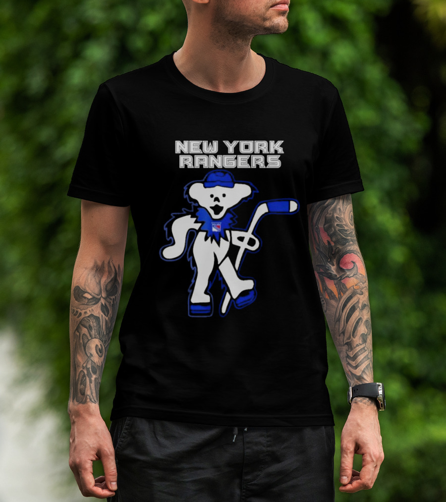 New York Rangers Grateful Dead Dancing Bear Hockey T-Shirt