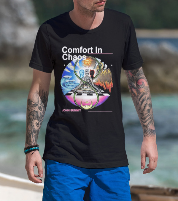 Comfort In Chaos John Summit The Good And The Evil Sun Moon Skeleton T-Shirt