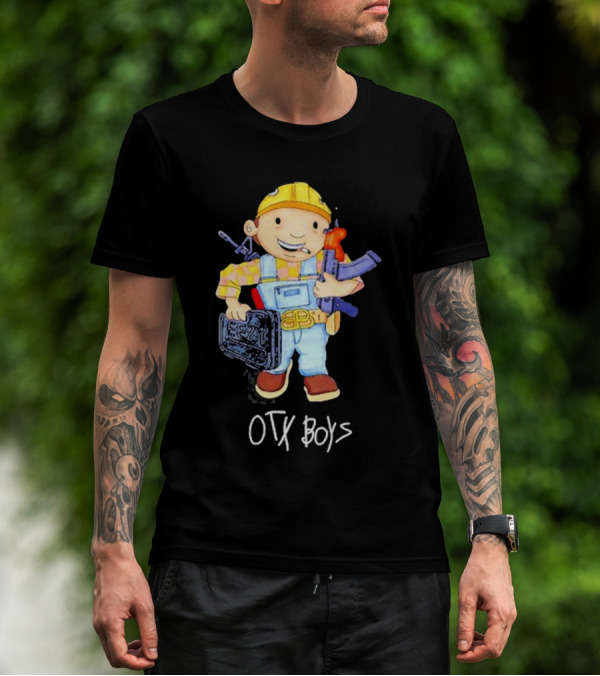 Geezyworld OTX Boys Bob The Driller Character With Tools And Gear T-Shirt