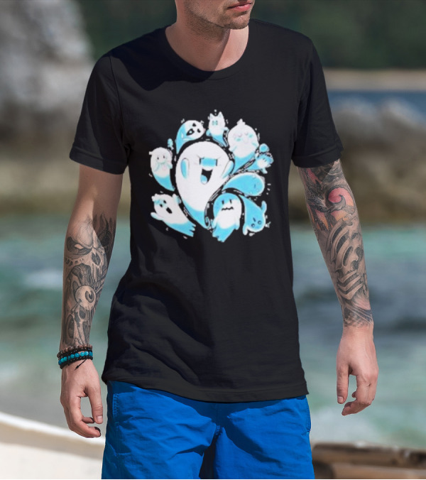 Ghostly Gathering Alexandra Sketch Spooky Blue Spirits T-Shirt