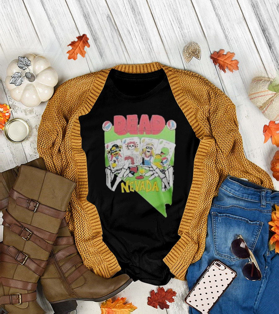Grateful Dead Nevada Playing Cards Skeletons T-Shirt