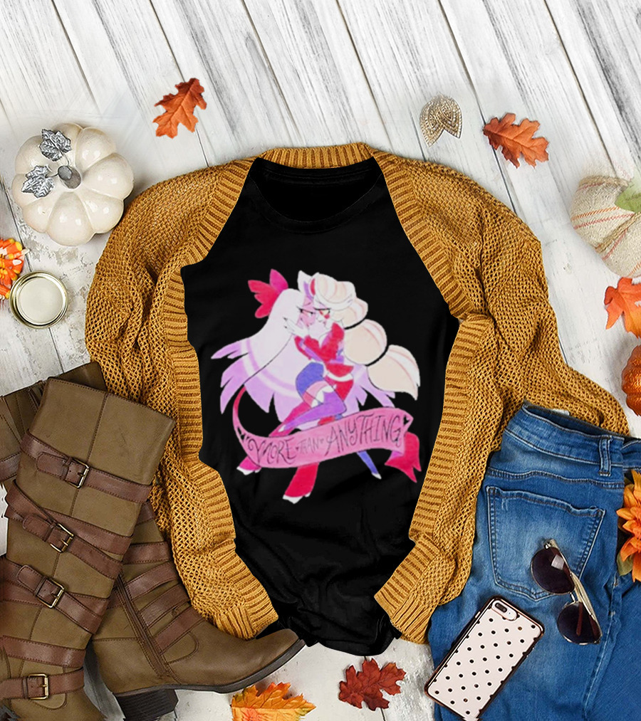 Hazbin Hotel Charlie and Vaggie Embrace More Than Anything T-Shirt