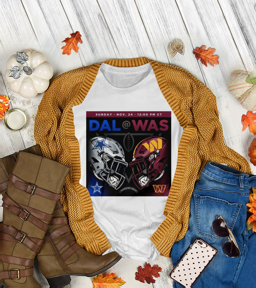 Sunday Nov 24 DAL Vs WAS Helmet Week 12 T-Shirt