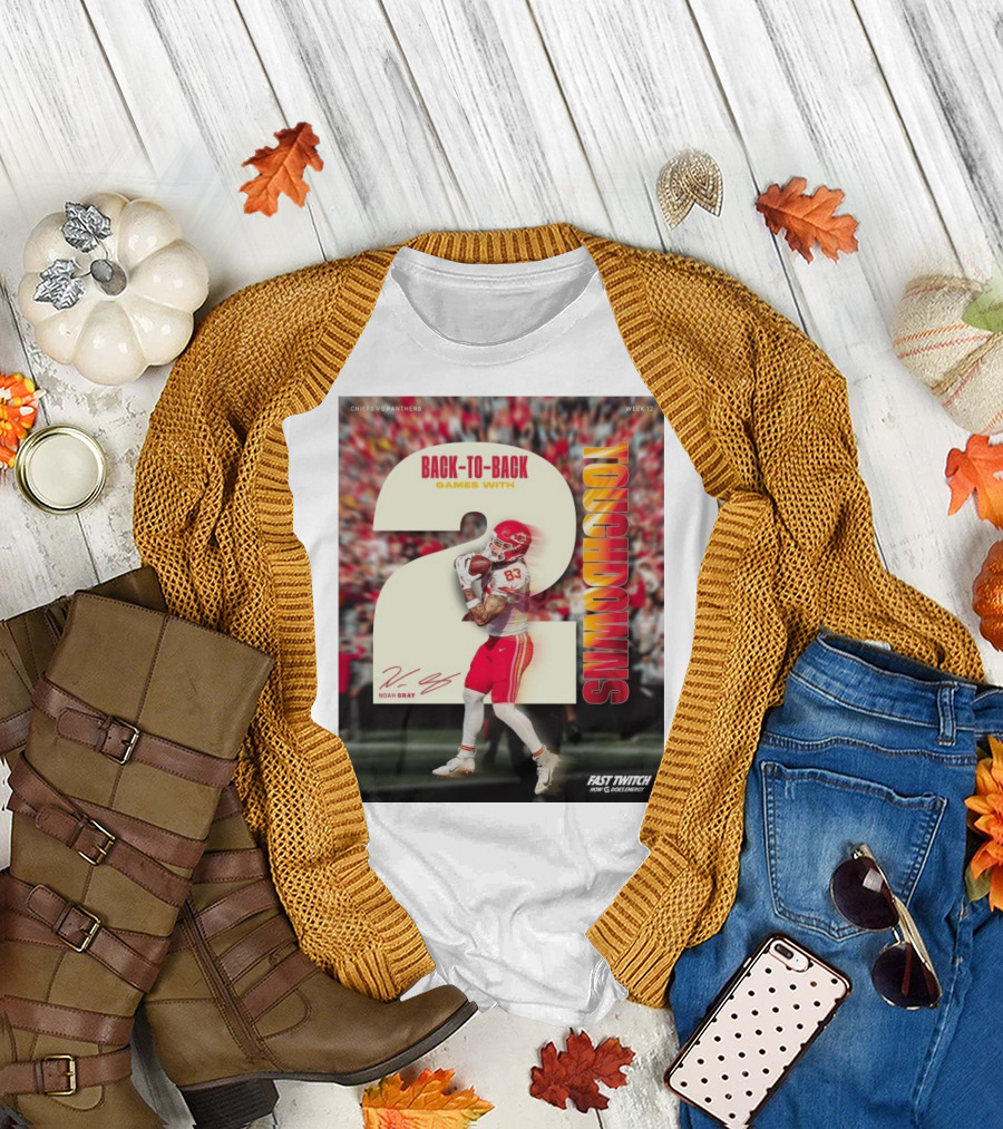 Chiefs Vs Panthers Week 12 Back-to-Back Games with Noah Gray 2 Touchdowns Signature T-Shirt