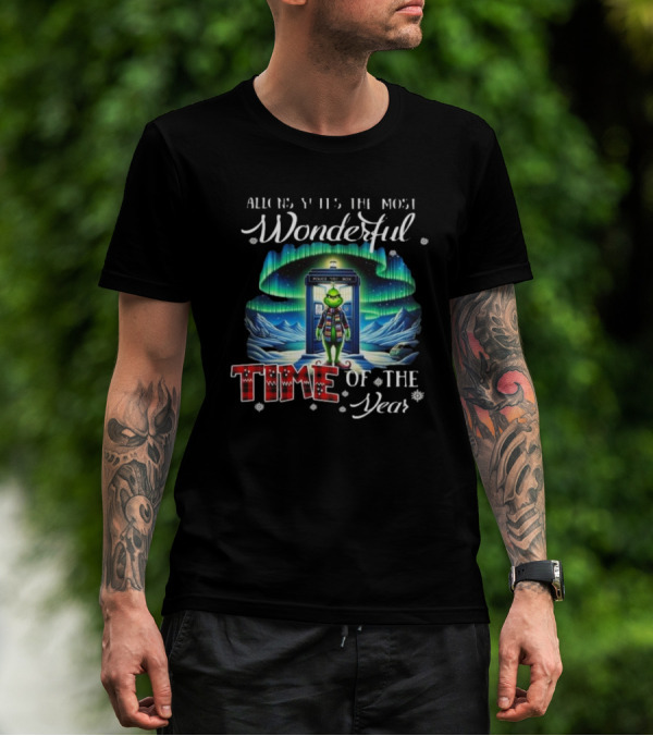 Allons-Y It’s The Most Wonderful Time Of The Year Grinch Police Box T-Shirt