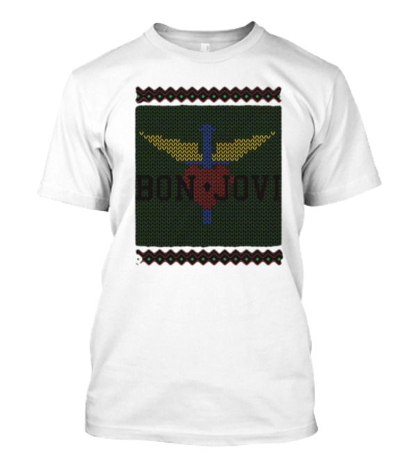 Bon Jovi Heart And Dagger Christmas Holiday Ugly T-Shirt