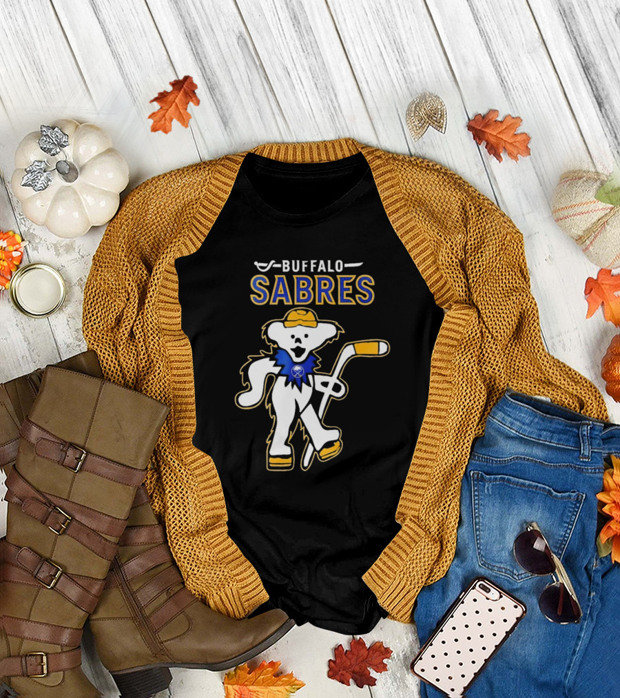 Buffalo Sabres Grateful Dead Dancing Bear Hockey T-Shirt
