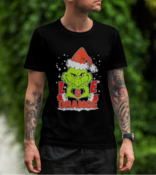 Grinch Love Syracuse Orange Football Christmas T-Shirt