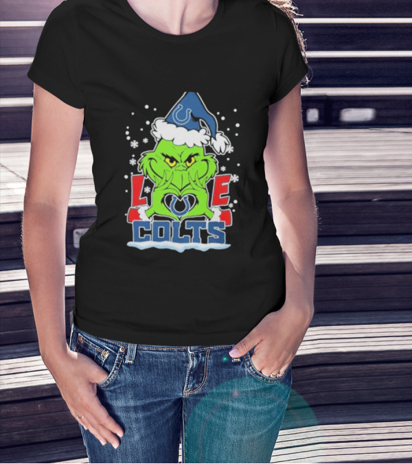 The Grinch Love Indianapolis Colts Football Christmas T-Shirt