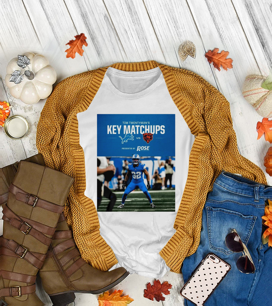 Tim Twentyman’s Key Matchups Detroit Lions Vs Chicago Bears NFL Presented by Rose T-Shirt