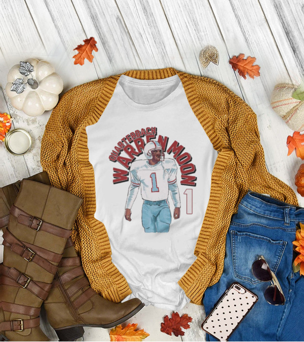 Warren Moon Quarterback Houston Oilers Number 1 T-Shirt