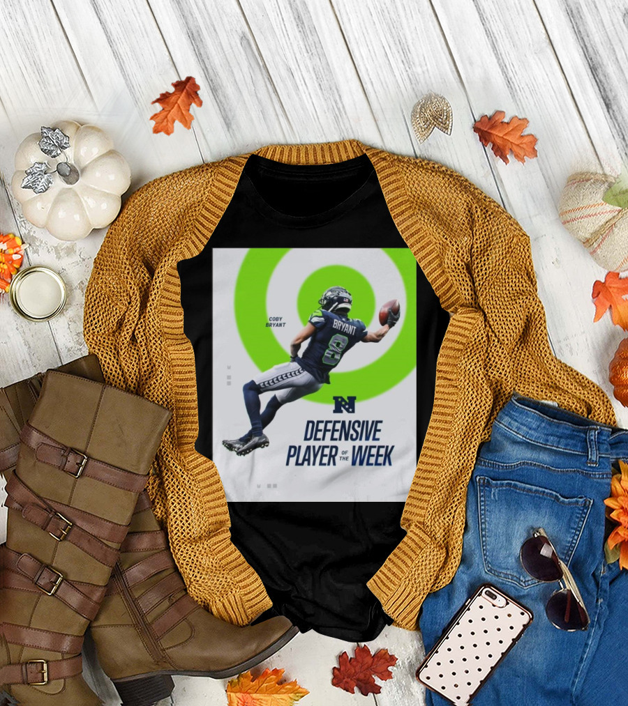 Seattle Seahawks Coby Bryant Defensive Player Of The Week Acrobatic Catch Action T-Shirt