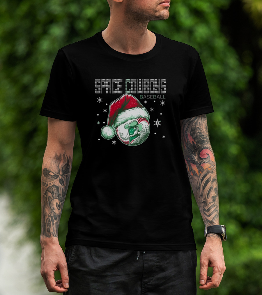 Space Cowboys Baseball Santa Hat Christmas Sweater T-Shirt