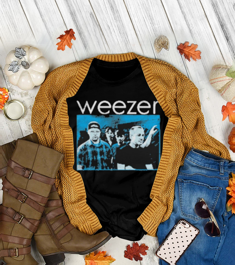 Weezer Band Blue Album Photo T-Shirt
