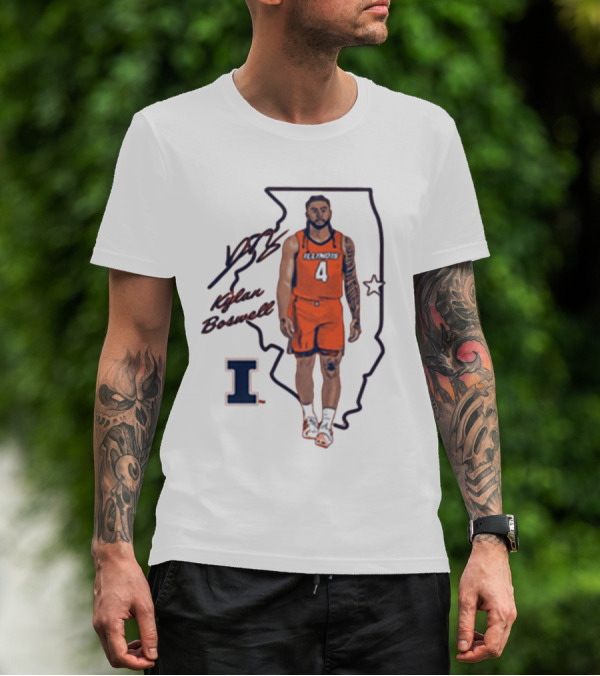 Kylan Boswell Illinois Fighting Illini Signature Collection T-Shirt