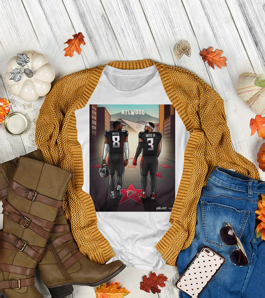 ATLWOOD Kyle Pitts 8 Jessie Bates III 3 Atlanta Falcons Star-studded Sunday T-Shirt