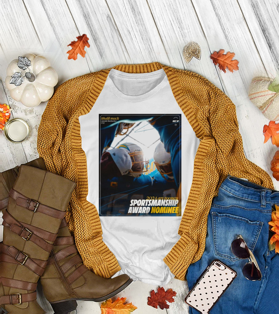 Los Angeles Chargers Khalil Mack Outside Linebacker 2024 Art Rooney Sportsmanship Award Nominee Charged Up Team Spirit T-Shirt