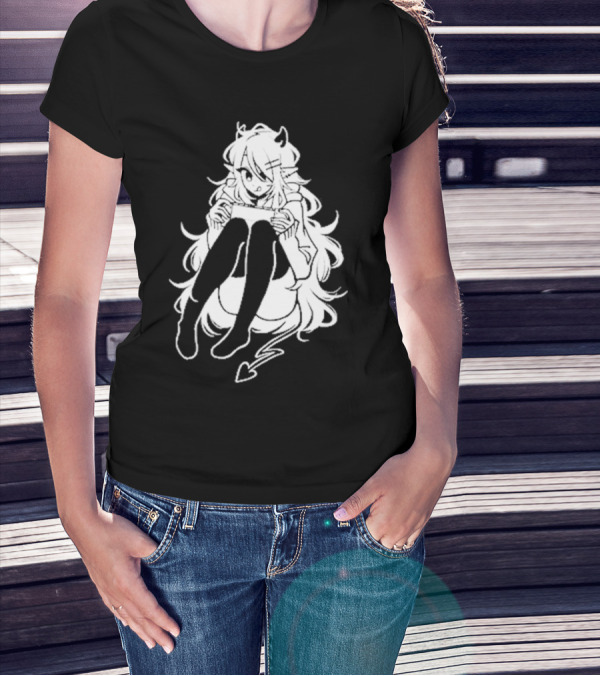 Meg Maybe Idk Anime Demon Girl Sitting With Heart Tail T-Shirt