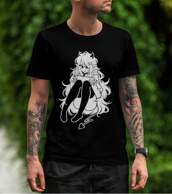 Meg Maybe Idk Anime Demon Girl Sitting With Heart Tail T-Shirt