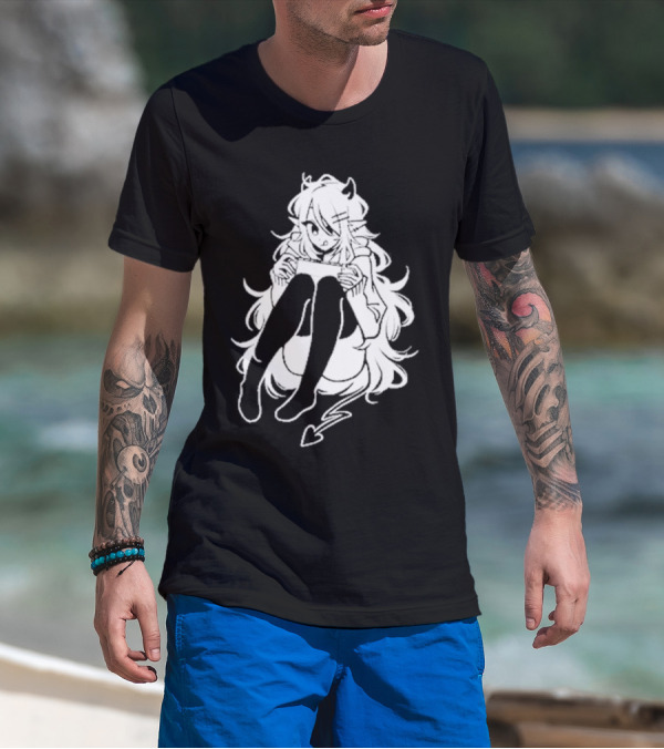Meg Maybe Idk Anime Demon Girl Sitting With Heart Tail T-Shirt