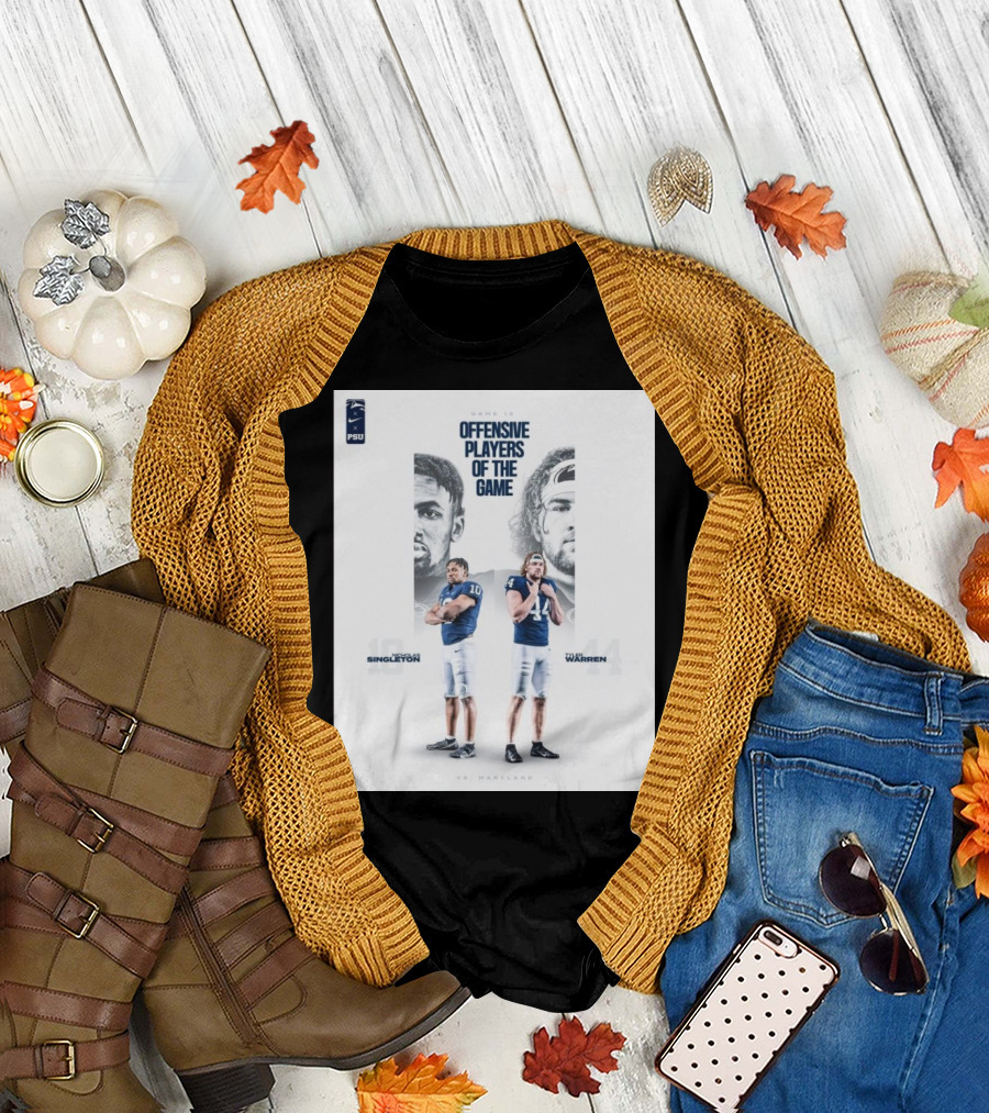 Game 12 Offensive Players of the Game Singleton Warren Penn State Nittany Lions vs Maryland T-Shirt