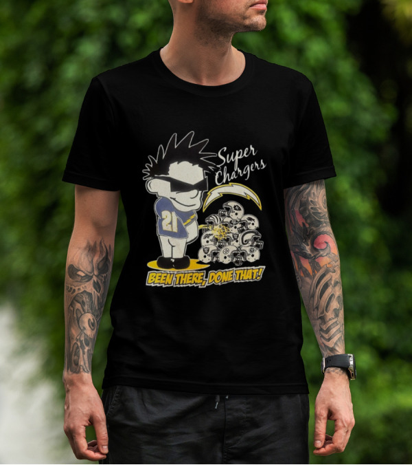 Los Angeles Chargers Super Chargers Been There Done That Vintage 21 Player Helmets T-Shirt