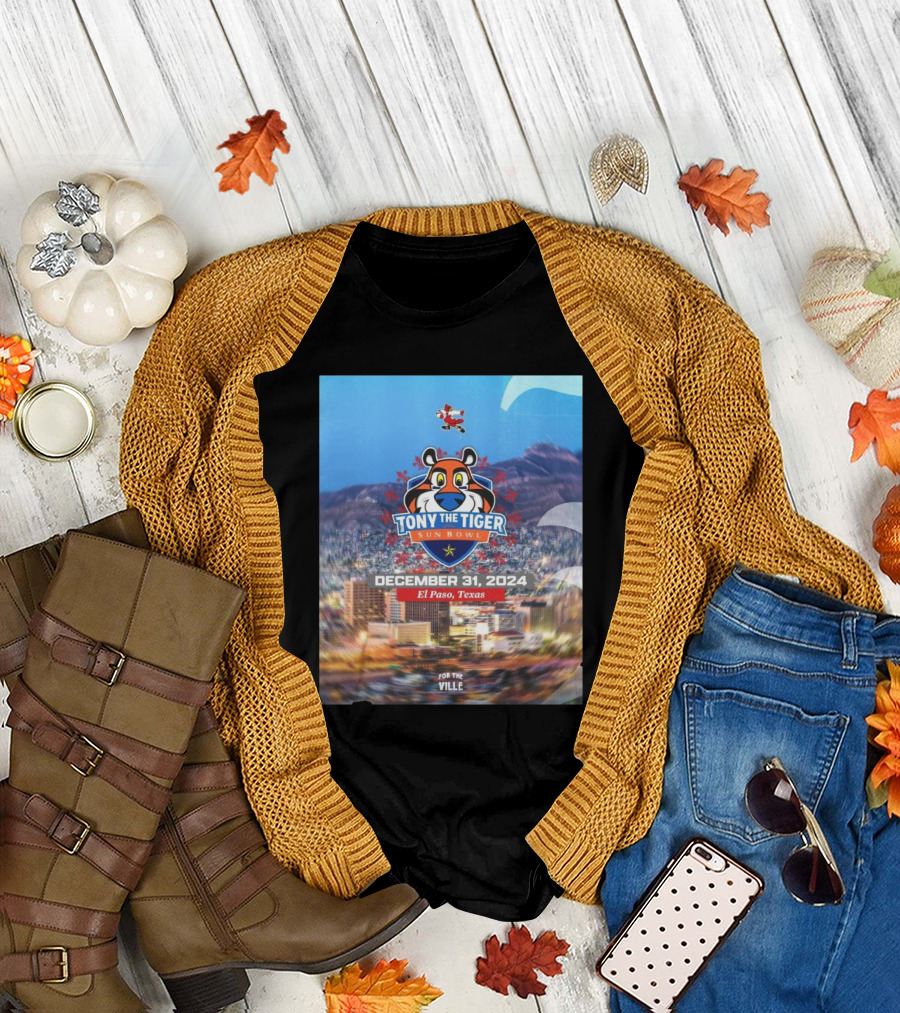 Louisville Cardinals Tony The Tiger Sun Bowl December 31 2024 El Paso Texas For The Ville T-Shirt