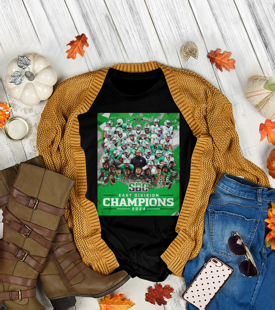 Marshall Thundering Herd 2024 SBC East Division Champions Victory T-Shirt