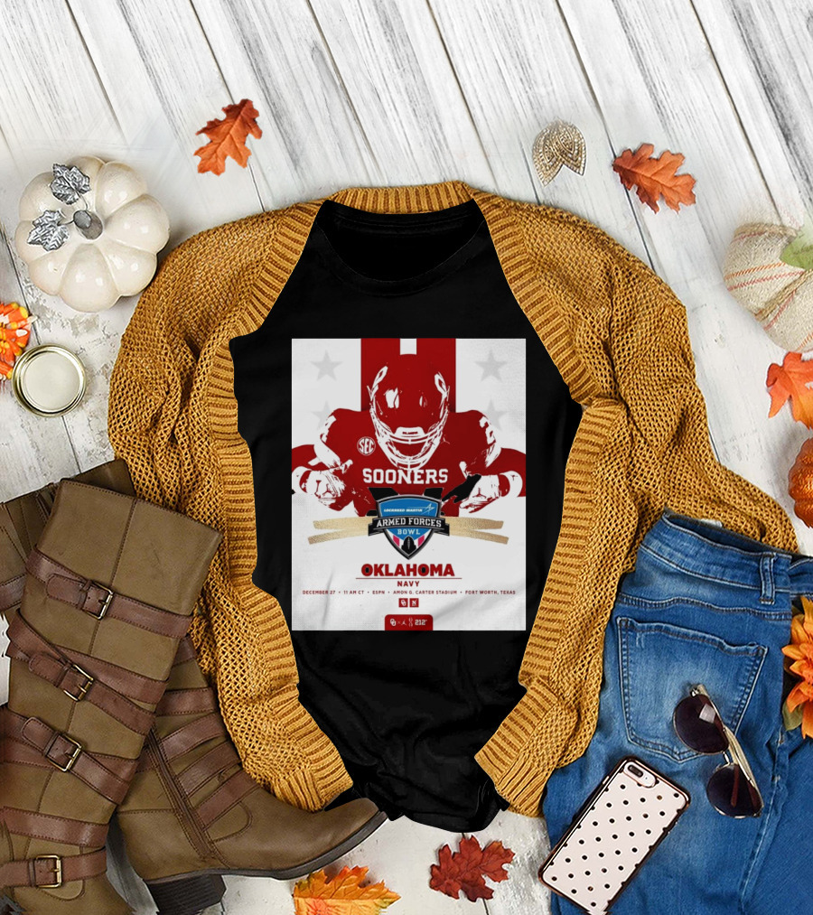 Oklahoma Sooners vs. Navy Midshipmen Armed Forces Bowl December 27 Fort Worth Texas T-Shirt