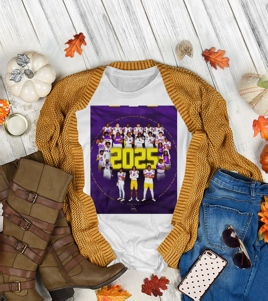 LSU Tigers The Path Starts Here 2025 Team Roster T-Shirt