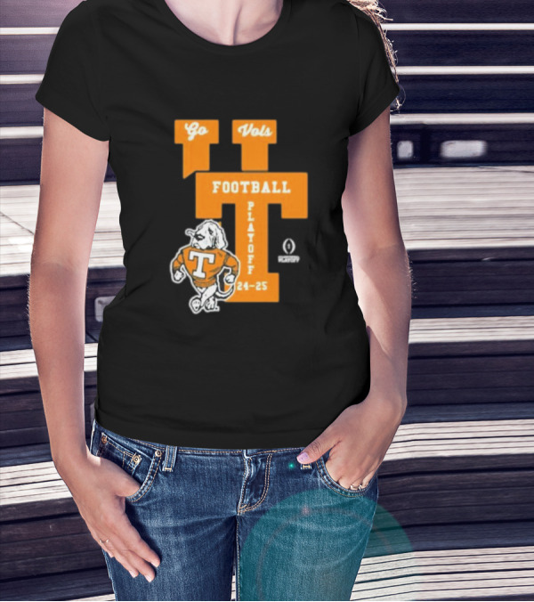Tennessee Vols Football Playoff 24-25 Go Vols Interlock Strutting Smokey T-Shirt