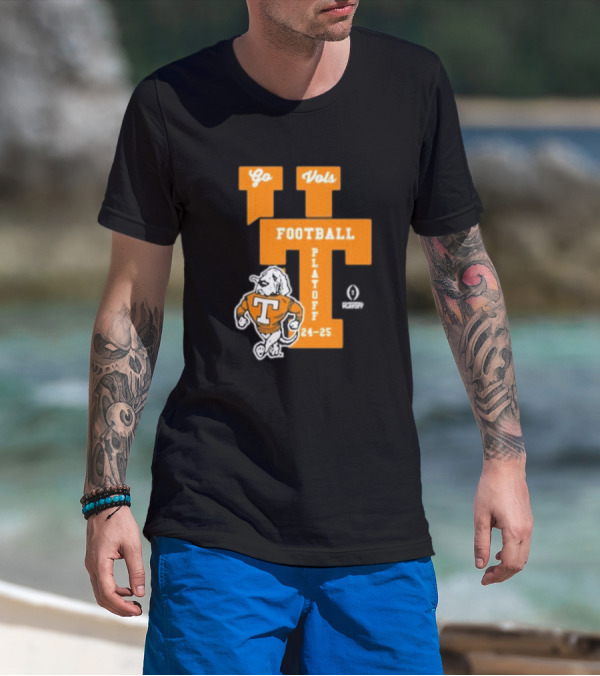 Tennessee Vols Football Playoff 24-25 Go Vols Interlock Strutting Smokey T-Shirt