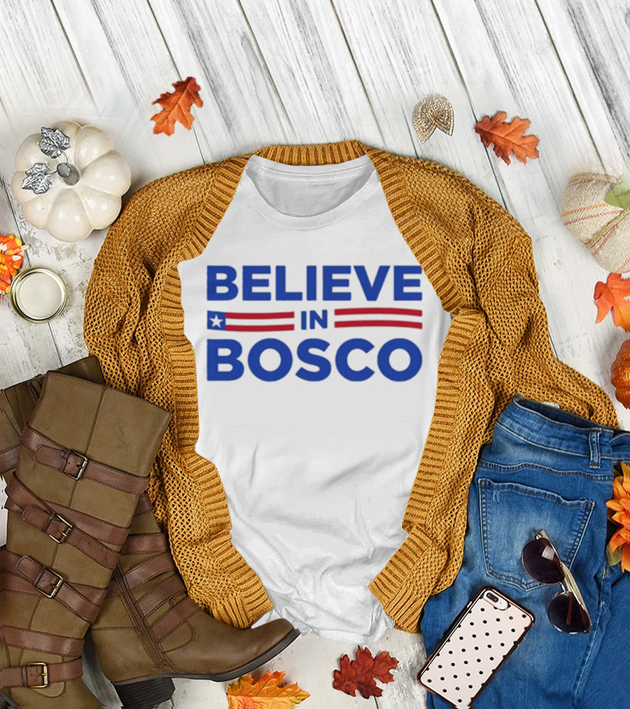 Rico Bosco Believe In Bosco American Flag Stripes Patriot T-Shirt