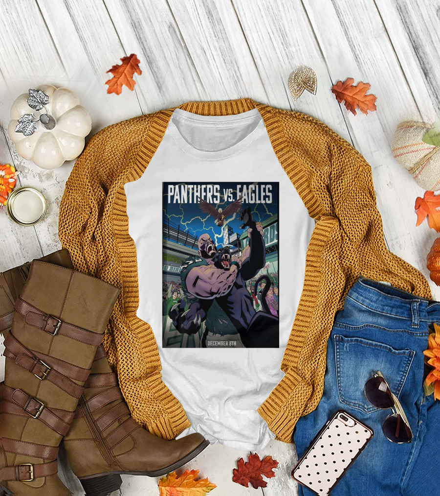 Panthers vs. Eagles December 8th NFL Game Day Showdown T-Shirt