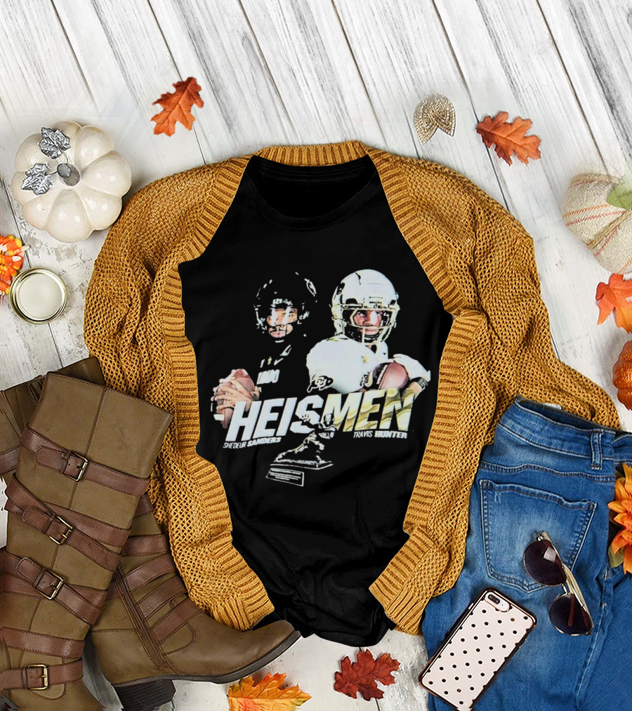Heismen Shedeur Sanders Travis Hunter Colorado Buffaloes Football T-Shirt