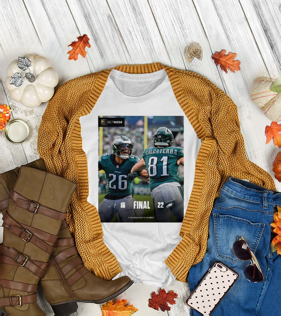 Final Score 16-22 Carolina Panthers vs Philadelphia Eagles BetMGM T-Shirt