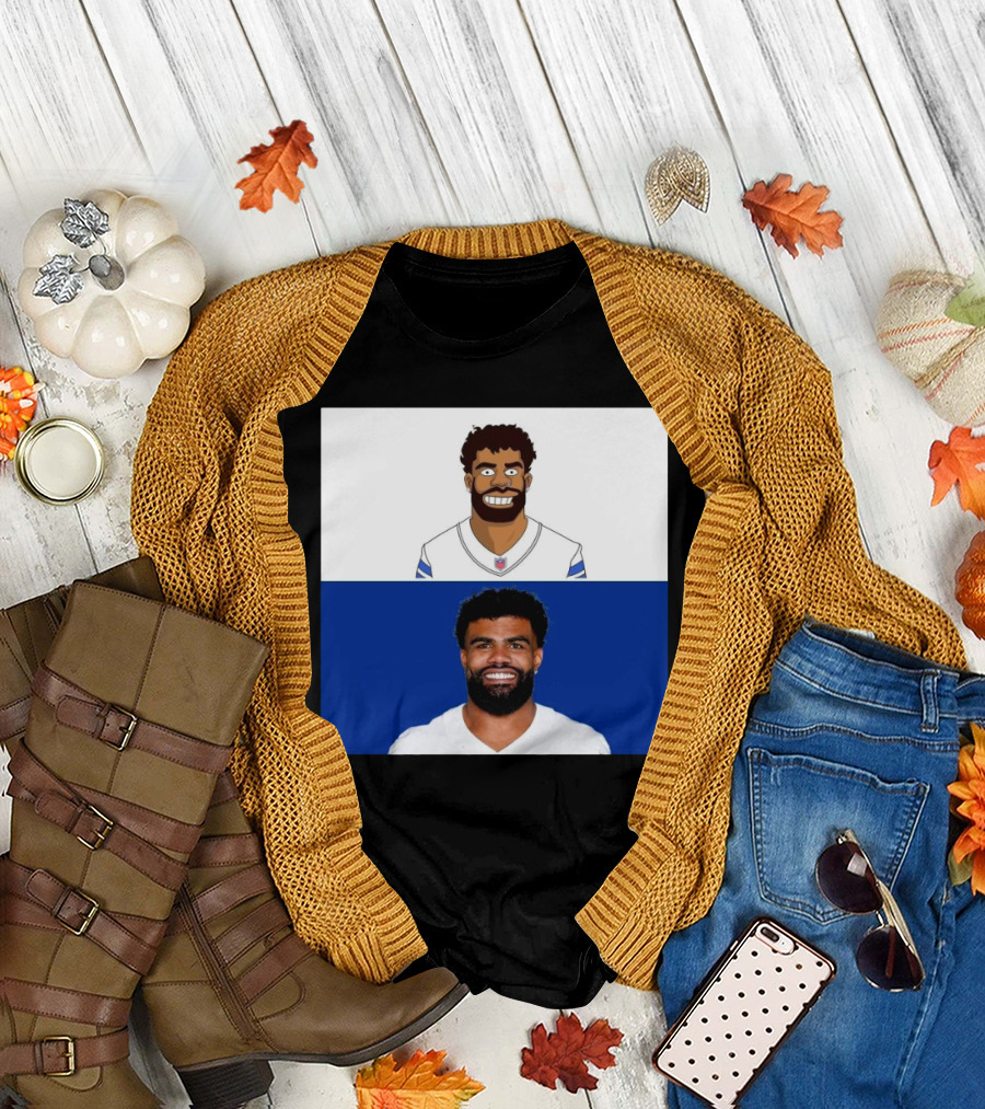 Ezekiel Elliott Dallas Cowboys Meets The Simpsons Crossover NFL T-Shirt