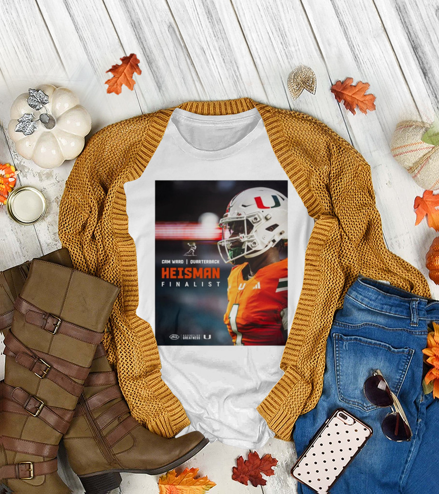 Cam Ward Quarterback Miami Hurricanes Heisman Finalist T-Shirt
