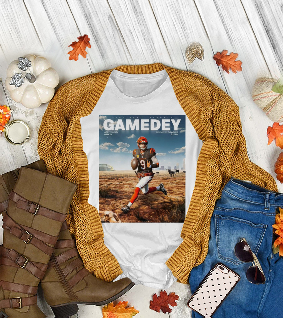 Cincinnati Bengals Gamedey AT&T Stadium Week 14 Bengals at Cowboys 8:15 PM Lone Star State T-Shirt