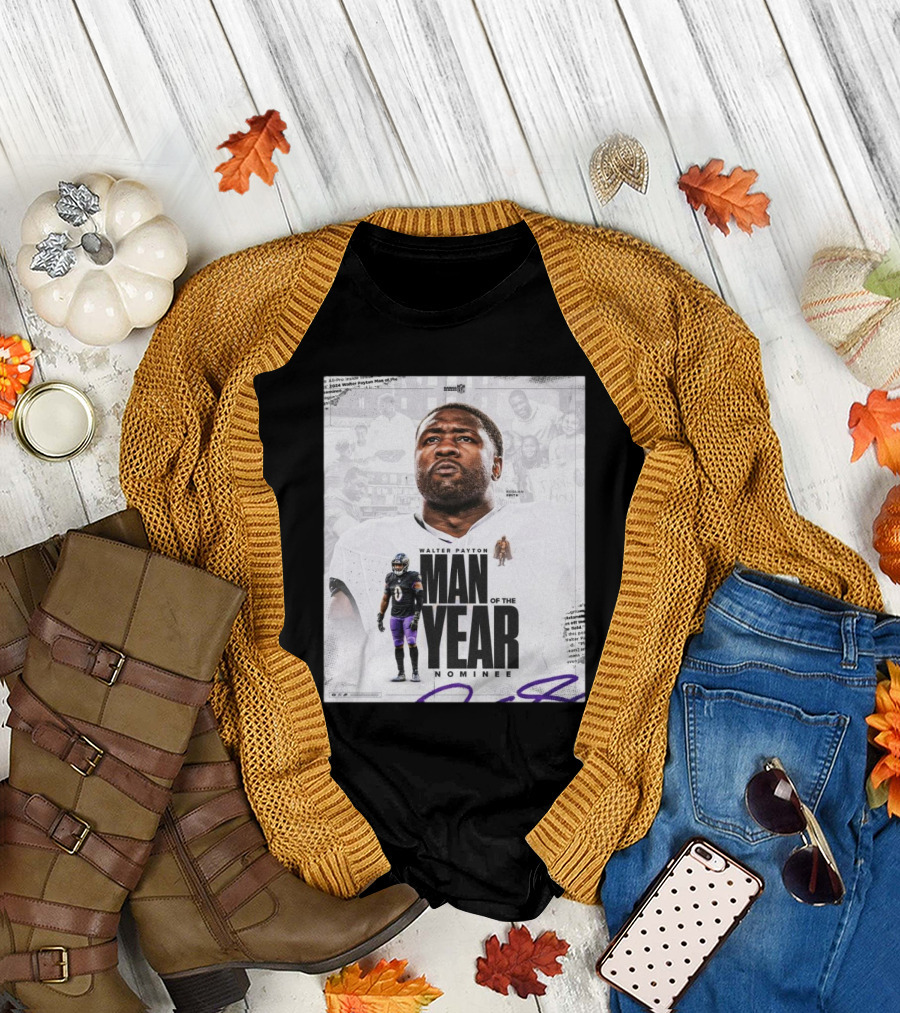 Baltimore Ravens Roquan Smith Walter Payton Man of the Year Nominee T-Shirt