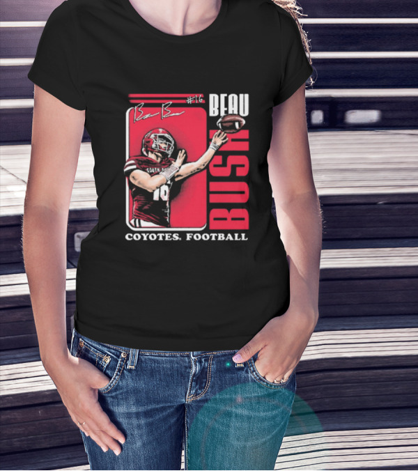 Beau Bush #16 South Dakota Coyotes Football Signature T-Shirt