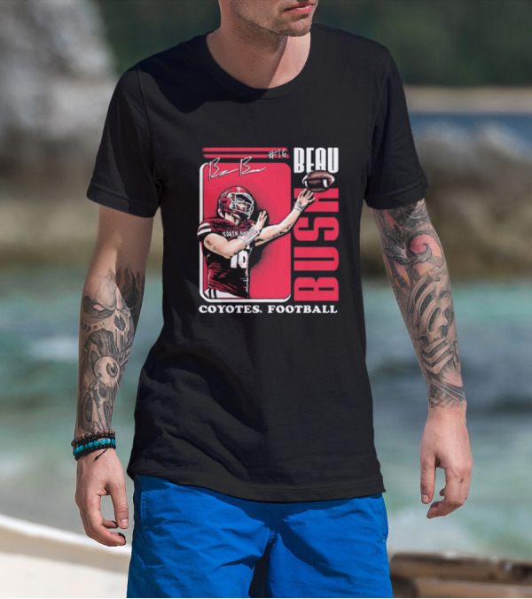 Beau Bush #16 South Dakota Coyotes Football Signature T-Shirt