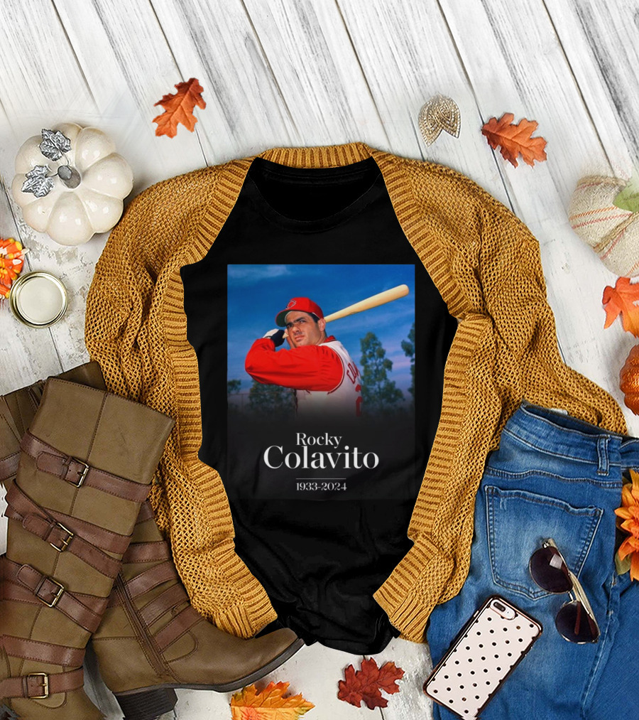 Rocky Colavito 1933-2024 Cleveland Baseball Legend 9-Time All-Star T-Shirt