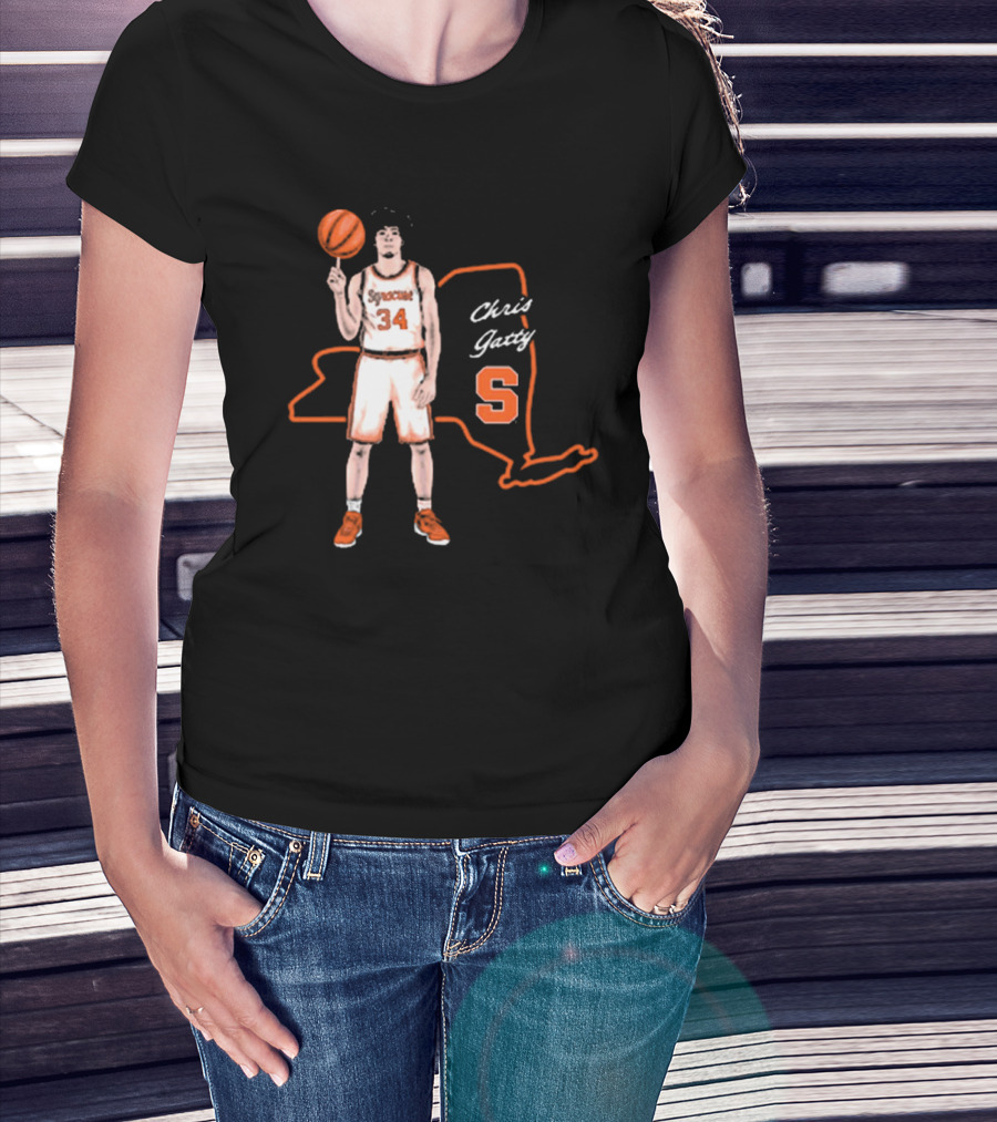 Chris Gatty Syracuse Number 34 Basketball New York Orange S T-Shirt