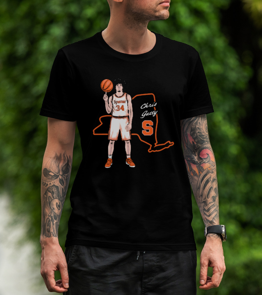 Chris Gatty Syracuse Number 34 Basketball New York Orange S T-Shirt
