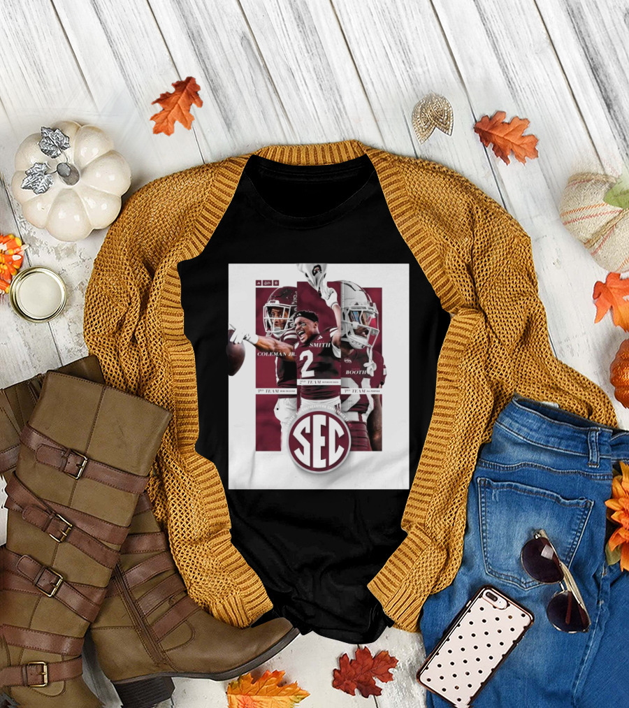 Isaac Smith, Kevin Coleman Jr., Davon Booth 2nd Team All-SEC Honors Southeastern Conference T-Shirt