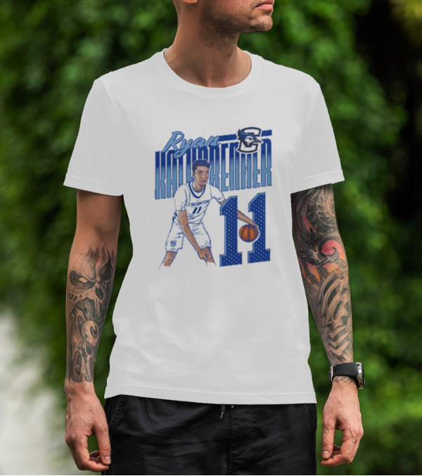 Ryan Kalkbrenner Creighton Bluejays Number 11 Cartoon Big East Conference T-Shirt
