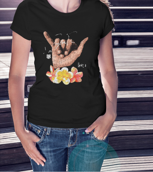 Shaka Hand Huskers Dylan Raiola Signature With Flowers And DR T-Shirt