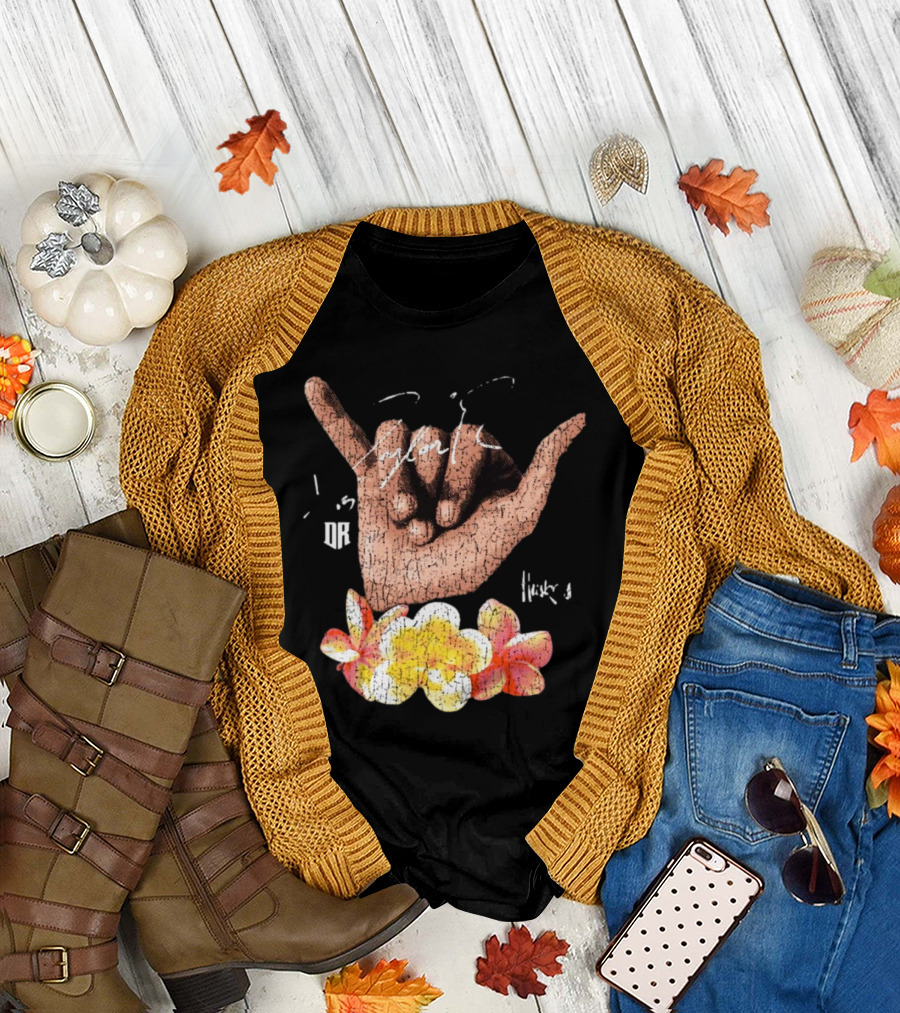 Shaka Hand Huskers Dylan Raiola Signature with Flowers and DR T-Shirt